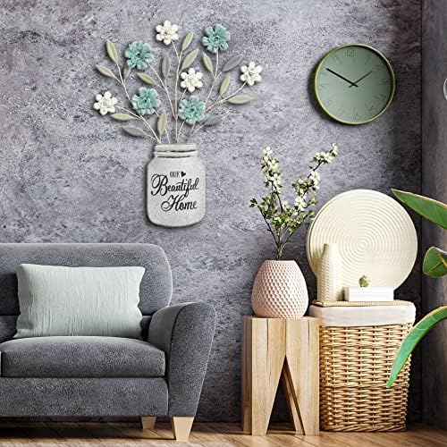Hosley Set of 2 Metal Dimensional Wall Art-Red and Blue 2 colors Assorted 24" High. Ideal Gift for Weddings, Special Occasion, Home Decor, Party, Spa, Votive/LED Gardens, Home Office O9