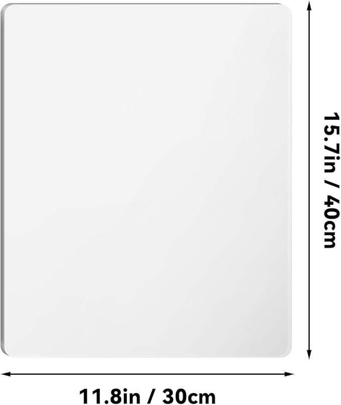 yuntop 2 Pack Self Adhesive Acrylic Mirror, 2MM Flexible Plastic Mirror, Shatterproof PS Frameless Wall Mirror for Bathroom Vanity and Entryway (16 x 12 inch)