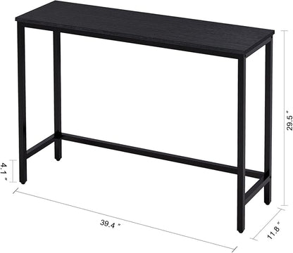 Timberer 39.4” Console Table, Hallway Entrance Table Sofa Table Behind Couch, for Living Room, Entryway, Easy Assembly, Accent Table, Black