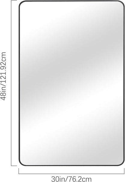 DESBING 30" x 48"Bathroom Mirror, Matte Black Wall Mirror with Metal Frame, Decorative Rectangular Vanity Mirror for Bedroom Bathroom Living Room Entryway (Horizontal/Vertical)