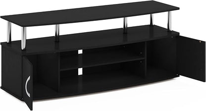 Furinno JAYA Large Entertainment Stand for TV Up to 55 Inch, Americano/Chrome