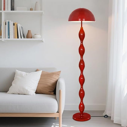 Floor Lamp Creative Mushroom Lamp, Creamy Style Modern Tall Lamp with Foot Switch, Red Standing Lamp for Living Room, Bedroom, Office, Corner, E26/E27 Bulbs Compatible