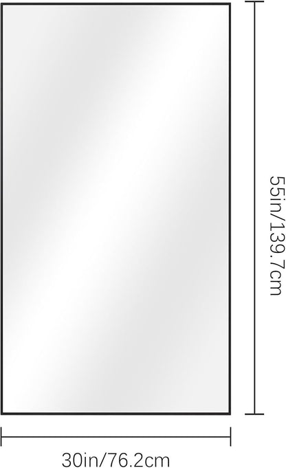 DESBING Black Bathroom Mirror for Wall, 30x55 Inch Rectangle Mirrors with Metal Frame, Modern Vanity Wall Mirror Decor for Entryway Hangs, Bathroom Living Room Horizontal or Vertical