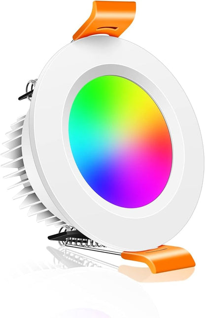 inShareplus 2 Inch Smart Recessed LED Lights, WiFi Downlight 5W 120V, Dimmable RGBCW 2700-6500K Color Changing Ceiling Lighting, Compatible with Alexa/Google, Can Lights with LED Driver 1Pack