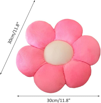 lannery Flower Plush Throw Pillows, Flower Floor Pillow Seating Cushion Toy for Reading, Room, Watching TV (11.8", Pink-1)
