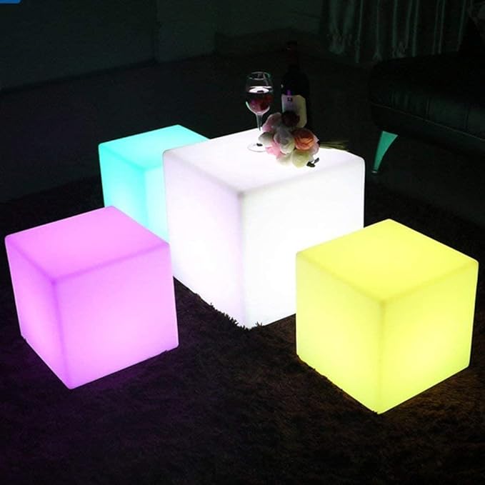 Cube Shape Color LED Mood Lamp, Rechargeable Dimmable Night Light with Remote Control 16 Dimmable Colors 4 Effects for Kids and Adults,Ambient Decorative Party Lighting (Cubic 10 * 10cm)