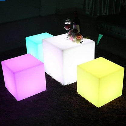Cube Shape Color LED Mood Lamp, Rechargeable Dimmable Night Light with Remote Control 16 Dimmable Colors 4 Effects for Kids and Adults,Ambient Decorative Party Lighting (Cubic 10 * 10cm)
