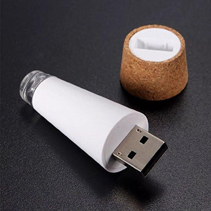 Pack of 8 USB Rechargeable Bottle Light Cork Light for Christmas Party Decoration
