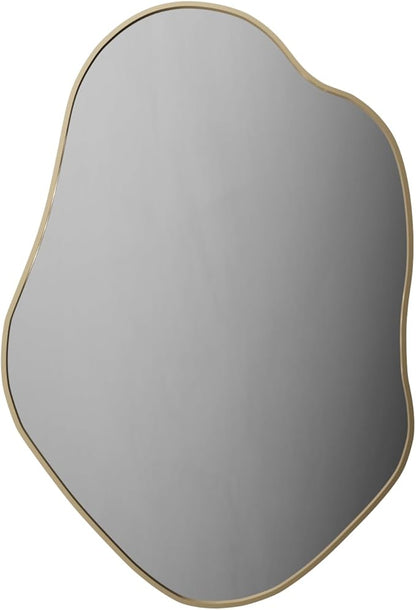 41"x28" Irregular Wall Mirror Cloud Asymmetrical Shaped Gold Aluminum Alloy Framed Mirror for Living Room Bathroom Bedroom Entryway Fireplace