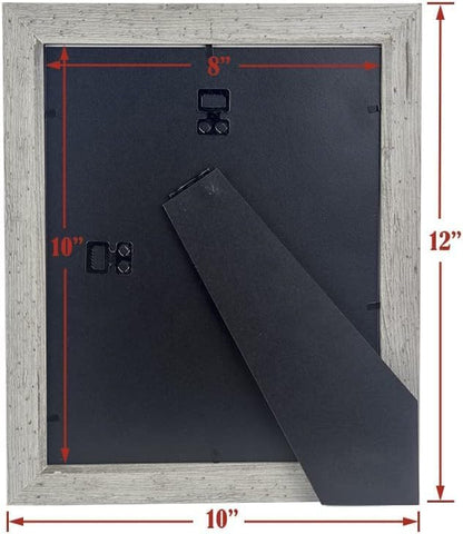Grey 8x10 Picture Frame set of 2,Display 8x10 without Mat or 5x7 with Mat