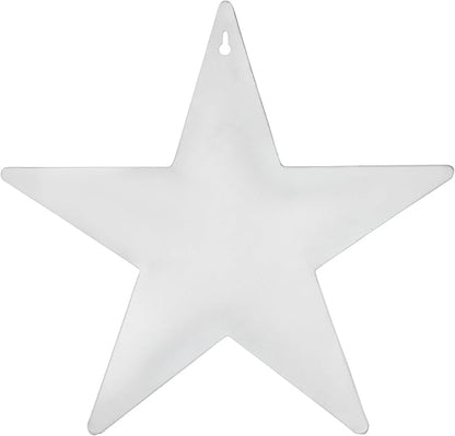 VHC Brands Patriotic Faceted Metal Star Wall Hanging - 12x12, Distressed Appearance, Independence Day Decor, American Star with Display Pocket