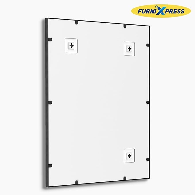 2-Pack Rectangle Bathroom Mirrors for Over Sink, 22"x30" Matte Black Frame Vanity Mirrors, Wall Mounted for Bathroom, Entryway or Living Room Decor