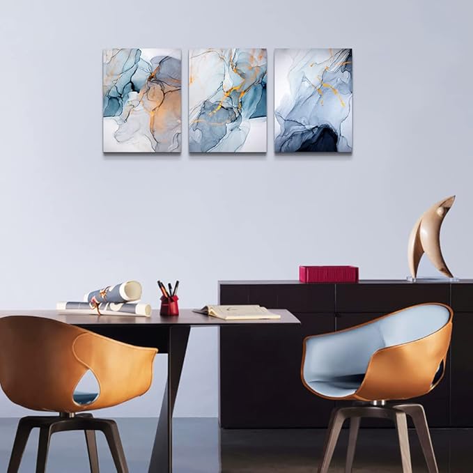Canvas Wall Art For Living Room Abstract Wall Decor For Bedroom Modern Office Wall Decorations Ink Paintings Fashion Abstract Pictures Artwork Bathroom Canvas Art Prints Kitchen Home Decor 3 Piece