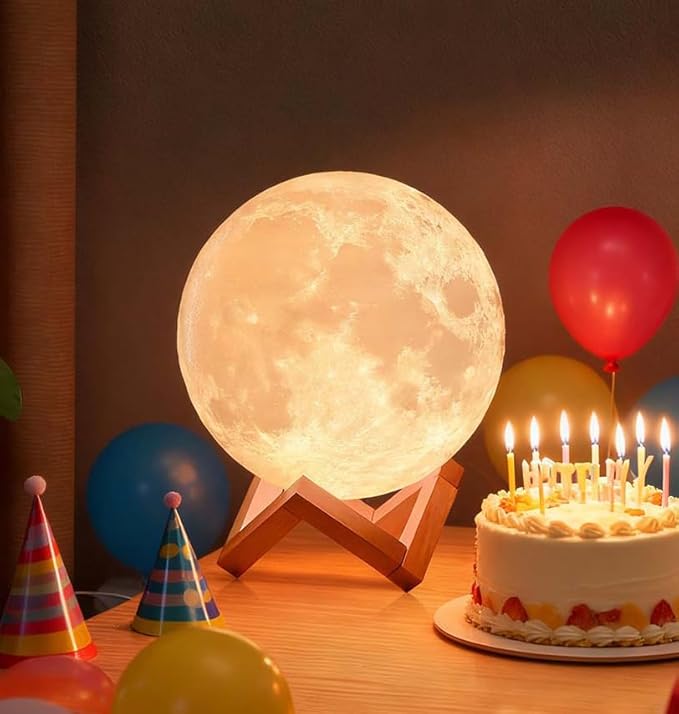 CPLA Moon Lamp Upgrade 128 Colors, Birthday Gifts for Kids Girls Boys Teens, Remote & Touch Control, Diameter 6 INCH