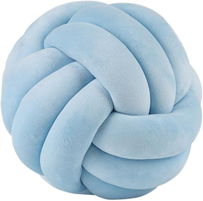 2 Pcs Knot Pillows, Blue Knotted Ball Pillow Plush Throw Pillows for Bed Sofa Couch, 11" Decorative Round Pillow Cushions