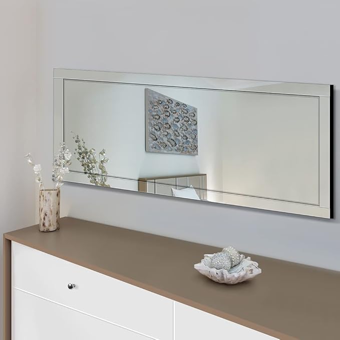 Syndra 65x24 Full Length Wall Mirror, Large Rectangle Mirrors with Reflect Frame, Wall Mounted/Hanging, Full Body Mirror for Bedroom, Living Room, Bathroom, Dressing Room & Gym Decor