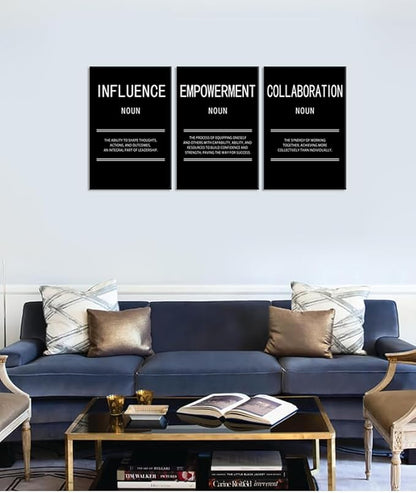 Influence Collaboration Empowerment Inspirational Wall Art Motivational Leadership Print Canvas Poster Painting for Office Modern Inspiring Artwork for Home Living Room Wall Decor[48''Wx 24''H]