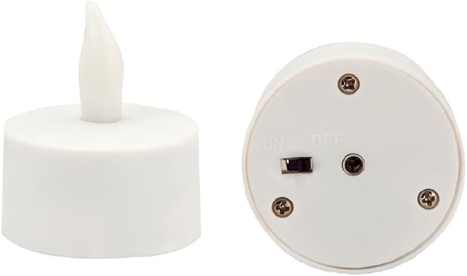 【Upgraded】 CD-RC-12ST-A Rechargeable LED Electric Candles, Flameless Flickering Tea Lights, Set of 12, Amber Color