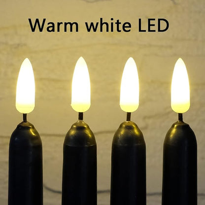 NONNO & ZGF 10 Pack Black 11'' LED Wax Covered Taper Candles with 2 Remote Control, Flameless Battery Operated Decor Candle, Warm White LED