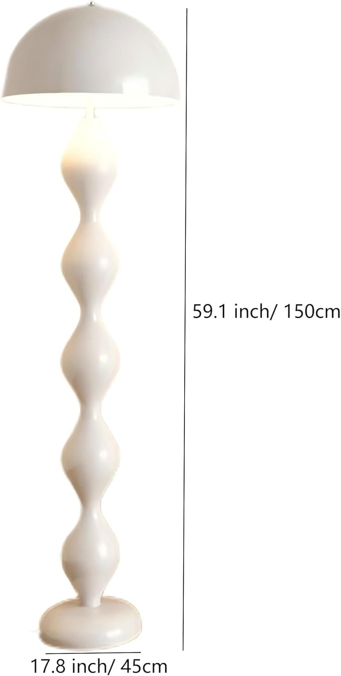 Modern Floor Lamp, White, Metal, 59.1 Inch High, 3 Light Colors, Foot Switch, Decorative, Reading