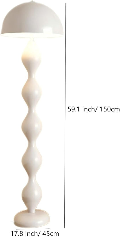 Modern Floor Lamp, White, Metal, 59.1 Inch High, 3 Light Colors, Foot Switch, Decorative, Reading