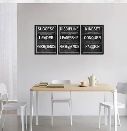 Motivational 3 Pieces Poster Inspirational Canvas Wall Art Prints Artwork for Living Room Office Modern Home Decor Inspiring Painting Pictures Stretched and Framed Ready to Hang [36''Wx 16''H]