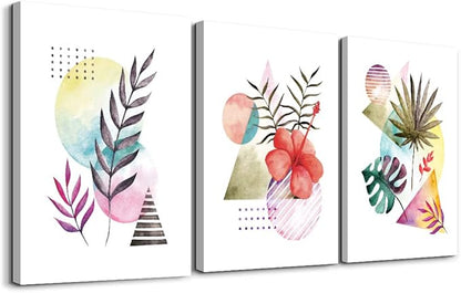 Wall Decor For Living Room Canvas Wall Art For Bedroom Fashion Wall Decorations For Kitchen Abstract Watercolor Paintings Bathroom Canvas Art Flowers Pictures Artwork Girls Room Home Decor 3 Pieces