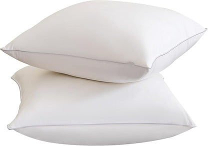 Throw Pillow Insert (Pack of 2, White), Goose Feather and Polyeser Throw Pillow for Decorative Cushion Bed Couch Sofa - Non-Deforming Over Time (22x22 Inch (Pack of 2))