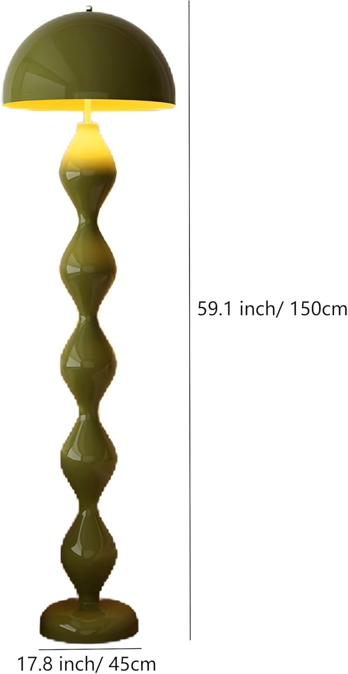 Modern Floor Lamp, Green, Metal, 59.1 Inch High, 3 Light Colors, Foot Switch Control