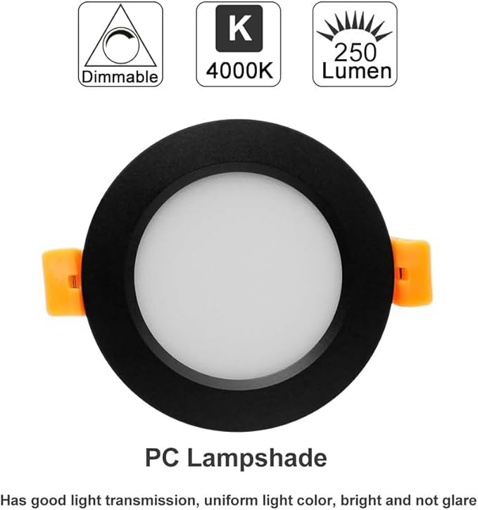 2 Inch LED Recessed Lighting, Dimmable Downlight 3W(35W Halogen Equivalent), CRI80, 4000K Natural White Ceiling Light with LED Driver (16 Pack)