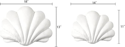 Ashler 3D Throw Pillows Shell Shaped Accent Throw Pillow, Soft Velvet Insert Included Cushion for Couch Bed Living Room, Pack of 1, Off White, 18 X 13 inches