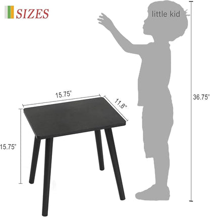 AWASEN Side Table, Small Black End Table for Living Room Bedroom Office Small Spaces, Modern Accent Side Table Nightstand with Solid Wood, Easy Assembly, (Black)