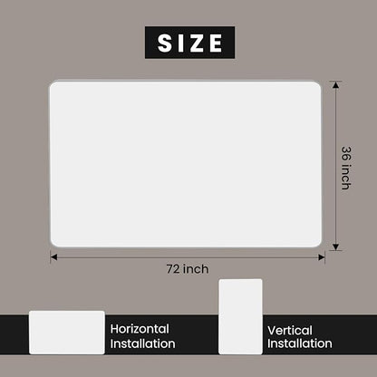 JISOSO Brushed Nickel Bathroom Mirror 72x36 Inch, Brushed Silver Metal Frame Mirror Wall Mounted, Rounded Rectangle Bathroom Vanity Mirror, Tempered Glass, Anti-Rust, Horizontal/Vertical