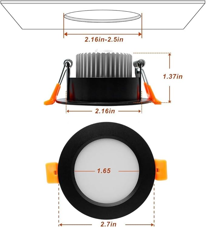 Smart 2 Inch Recessed Lighting, WiFi LED Downlight 5W 120V, Compatible with Alexa and Google Home, Dimmable RGB & CCT 2700-6500K, Black Trim, LED Ceiling Light with Driver (10 Pack)