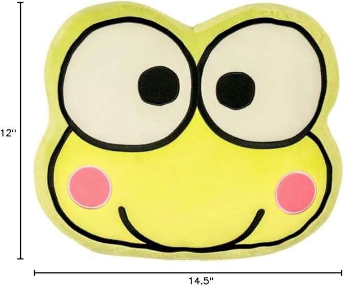 Hello Kitty & Friends Keroppi Bedding Super Soft Plush Decorative Pillow, One Size, (100% Officially Licensed Product) By Franco