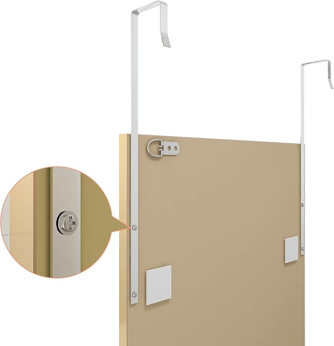 whitebeach 48" x 16" Over The Door Full Length Mirror Hanging Door Mirror Wall Mirror Hanging Dress Bedroom Gold