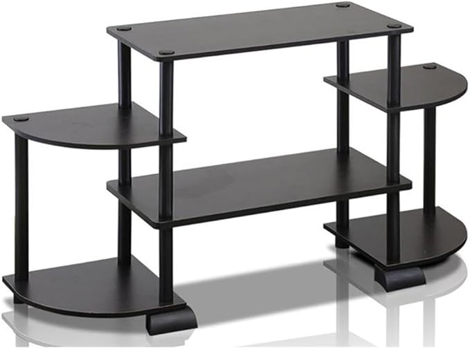 Furinno Turn-N-Tube Rounded Corner TV Entertainment Center, Espresso/Black