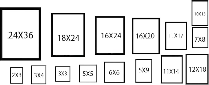 SESEAT 16x24 Picture Frame Black Set of 6, Display Pictures 16x24 Without Mat for Wall Mounting, Wall Gallery Poster Frames
