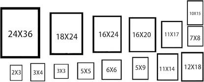 SESEAT 16x24 Picture Frame Black Set of 6, Display Pictures 16x24 Without Mat for Wall Mounting, Wall Gallery Poster Frames