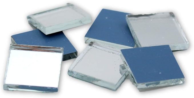 0.5 inch Small Mini Square Craft Mirrors Bulk 100 Pieces Mirror Mosaic Tiles
