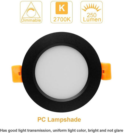2 Inch LED Recessed Lighting, Dimmable Downlight 3W(35W Halogen Equivalent), CRI80, 2700K Ultra Warm White Ceiling Light with LED Driver(10 Pack)
