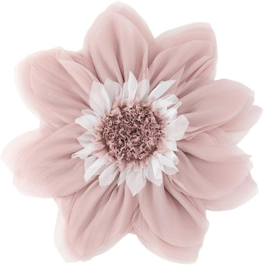 Cute 3D Flower Throw Pillow 12 Inch Round Blush Pink Peach Blossom Decorative Pillow Handmade Elegant Floral Accent Pillow Cushion for Bed Couch Bedroom Living Room Boho Aesthetic Home Decor