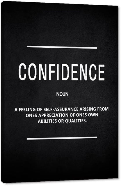 Yatsen Bridge Motivational Posters Inspirational Canvas Wall Art Confidence Noun Positive Painting Inspiring Entreoreneur Quotes Picture Prints Artwork Home Office Living Room Decor Framed (28"Wx44"H)
