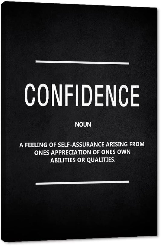 Yatsen Bridge Motivational Posters Inspirational Canvas Wall Art Confidence Noun Positive Painting Inspiring Entreoreneur Quotes Picture Prints Artwork Home Office Living Room Decor Framed (28"Wx44"H)