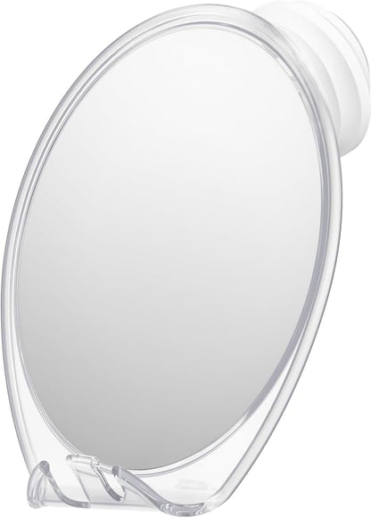 HONEYBULL Fogless Shower Mirror with Suction Mount & Swivel – Anti-Fog Acrylic Bathroom Mirror for Shaving – Built-in Razor Holder, Easy Install, Home Shower Accessory (Extra-Large)