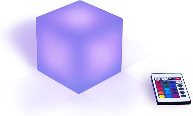 LED Night Light Cube, 4-Inch RGB Mood Lamp with Remote, 16 Colors & 4 Effects, Portable Light for Kids, Battery-Powered Decorative Lamp for Bedroom, Nursery, Party, Gifts & Decor