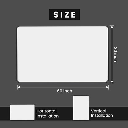 JISOSO Black Bathroom Mirror 60X30 Inch, Black Metal Framed Mirror for Wall, Rounded Rectangle Matte Bathroom Vanity Mirror with Tempered Glass, Anti-Rust, Horizontal/Vertical