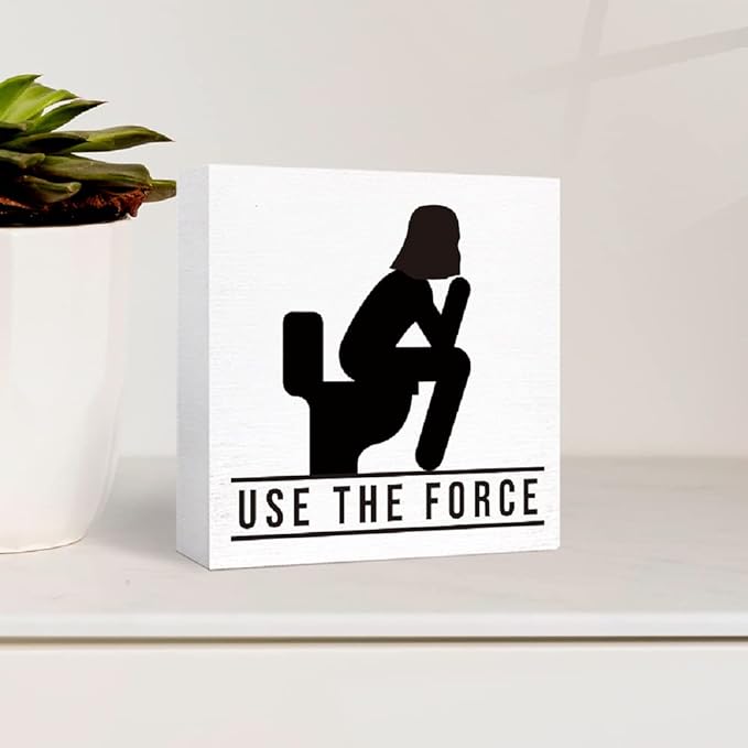 Funny Wooden Sign 'Use the Force' for Bathroom, Toilet, Restroom, Home Decor - Farmhouse Style