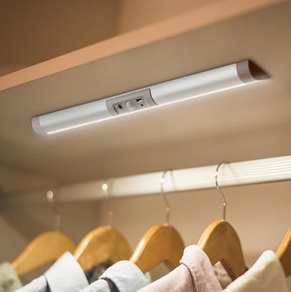 Joyzy Automatic Motion Sensor Closet Lights with Eye-Protection Design Closet Lighting, LED Rechargeable Cabinet Light Battery Operated Wardrobe Light for Wireless Pantry Sink (80Lumen, 6000k 80+CRI)