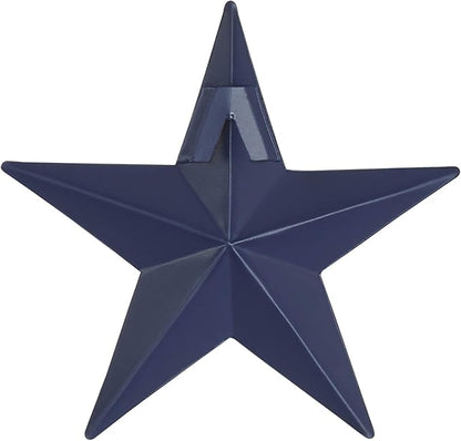 VHC Brands Patriotic Faceted Metal Star Navy Wall Hanging 4x4, Independence Day Decor, American Star Design, Distressed Appearance Metal Wall Hanging